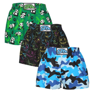 3PACK dětské trenky Styx art klasická guma vícebarevné (3J18023) 4-5 let