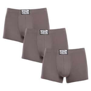 3PACK pánské boxerky Styx klasická guma tmavě šedé (3Q1063) M