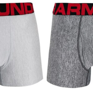 2PACK pánské boxerky Under Armour nadrozměr šedé (1363618 011) 5XL