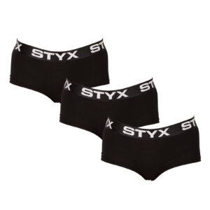 3PACK dámské kalhotky Styx s nohavičkou černé (3IN0960) L