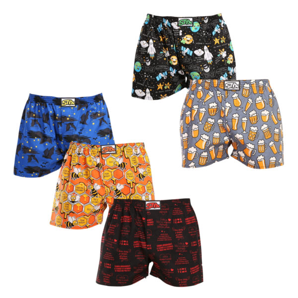 5PACK pánské trenky Styx art klasická guma vícebarevné (5A1376789) L