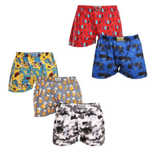 5PACK pánské trenky Styx art klasická guma vícebarevné (5A1377909) L