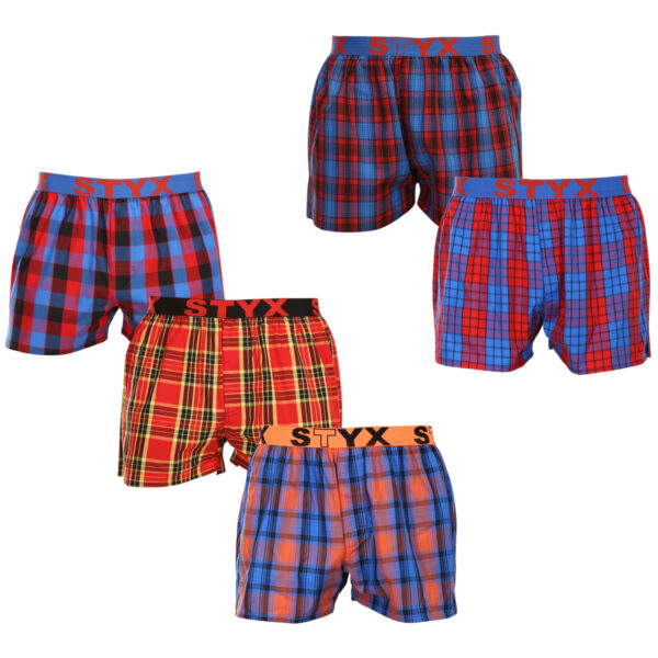 5PACK pánské trenky Styx sportovní guma vícebarevné (5B0951647) S