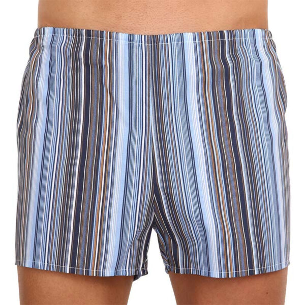 Klasické pánské trenky Foltýn modré s proužky nadrozměr (KN75) 3XL