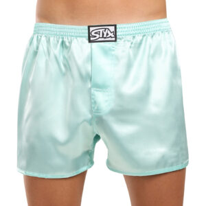 Pánské trenky Styx klasická guma saténové světle zelené (C1162) XL