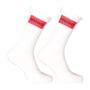 2PACK ponožky HUGO vysoké bílé (50510640 100) M