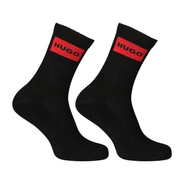 2PACK ponožky HUGO vysoké černé (50510640 001) M