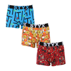 3PACK pánské boxerky Styx art sportovní guma vícebarevné (3G12914) XXL