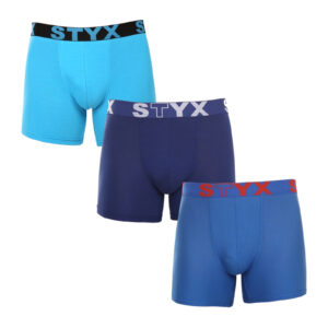 3PACK pánské boxerky Styx long sportovní guma vícebarevné (3U96789) L