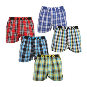 5PACK pánské trenky Styx sportovní guma vícebarevné (5B102125) S