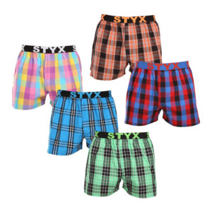 5PACK pánské trenky Styx sportovní guma vícebarevné (5B102630) S