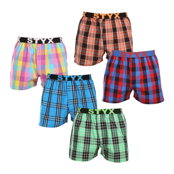 5PACK pánské trenky Styx sportovní guma vícebarevné (5B102630) S
