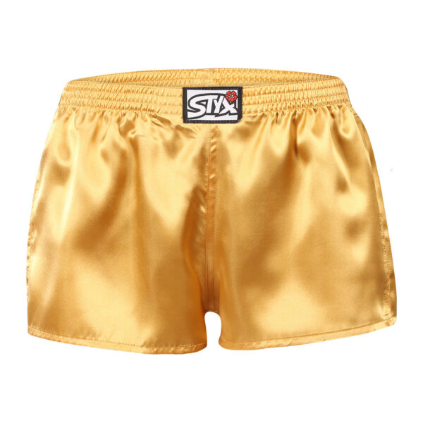 Dámské trenky Styx klasická guma saténové zlaté (L685) 3XL