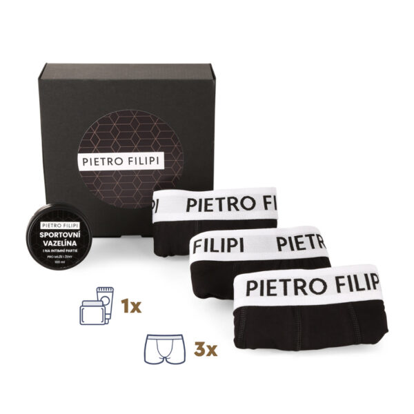 Pánská dárková sada 3PACK boxerky a vazelína na intimní partie Pietro Filipi (4PAZ1)  XXL