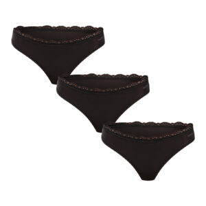 3PACK dámská tanga Calvin Klein černá (QD5300-UB1) XL