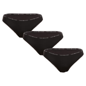 3PACK dámská tanga Tommy Hilfiger černá (UW0UW05882 0V2) M