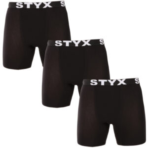 3PACK pánské boxerky Styx long sportovní guma černé (3UN960) XXL