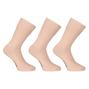 3PACK ponožky Nedeto vysoké medic béžové (3PMV003) XL