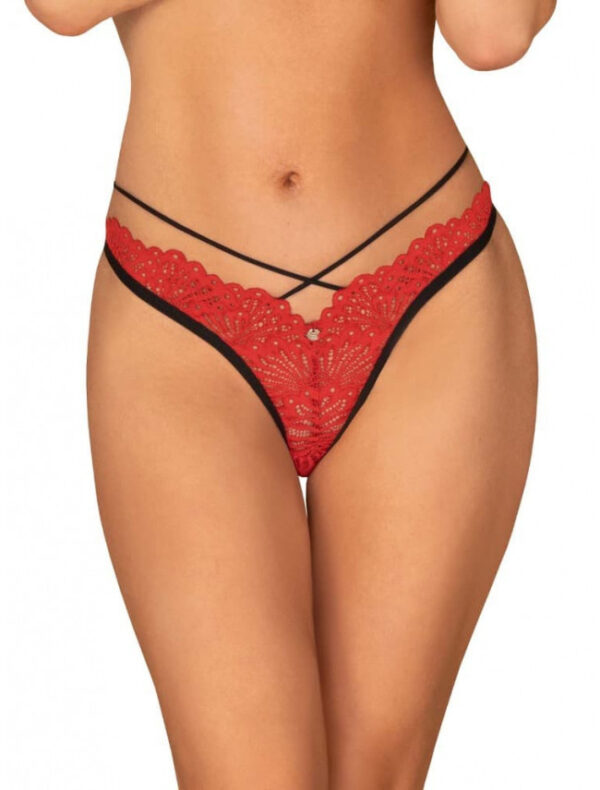 Dámská tanga Obsessive červená (Mettia thong) L
