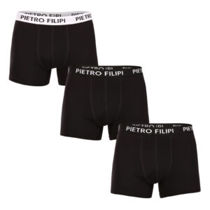 3PACK pánské boxerky Pietro Filipi černé (3BCL006) L