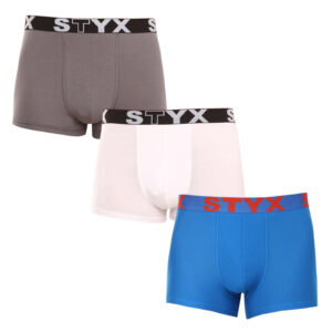 3PACK pánské boxerky Styx sportovní guma vícebarevné (3G10137) L