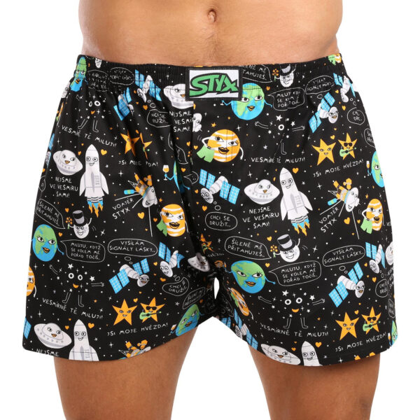 Pánské trenky Styx art klasická guma nadrozměr vesmír (E1758) 3XL
