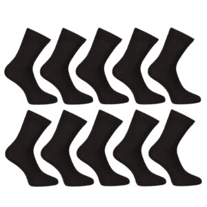 10PACK ponožky Nedeto kotníkové bambusové černé (10PBK01) L