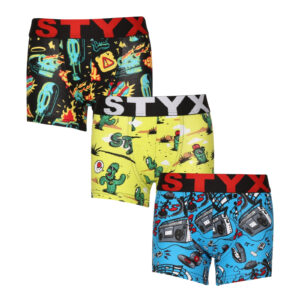 3PACK dětské boxerky Styx art sportovní guma vícebarevné (3GJ13188) 4-5 let
