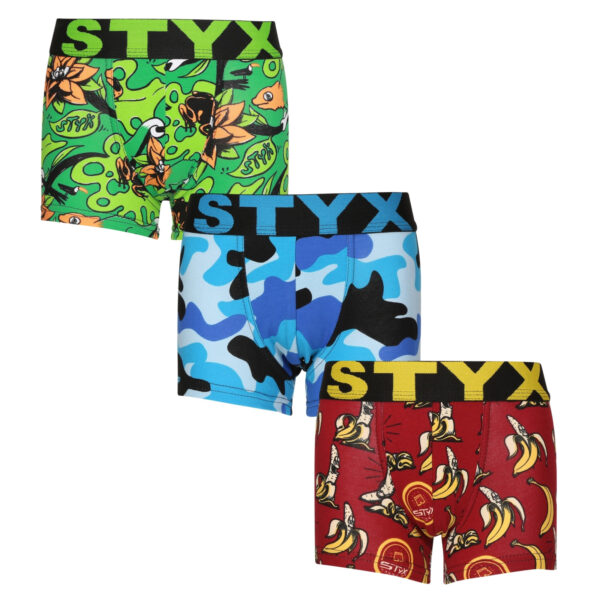 3PACK dětské boxerky Styx art sportovní guma vícebarevné (3GJ13970) 12-14 let