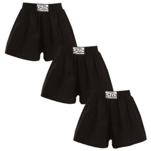 3PACK dětské trenky Styx klasická guma černé (3J0960) 4-5 let