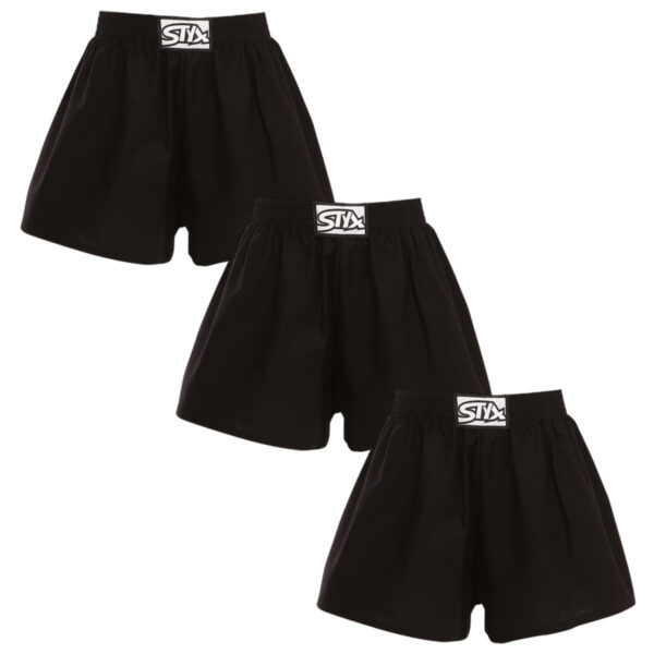 3PACK dětské trenky Styx klasická guma černé (3J0960) 12-14 let