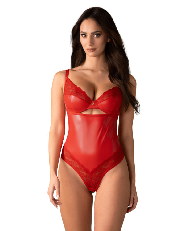 Dámské Body Obsessive červené (Aliosa teddy) L/XL