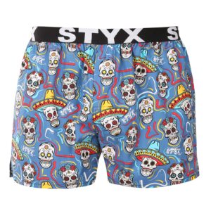 Pánské trenky Styx art sportovní guma lebky (B1856) XL