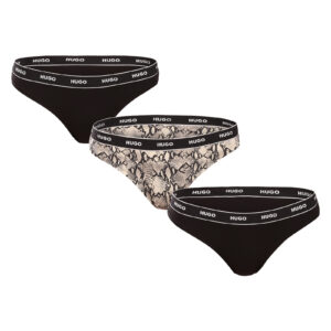 3PACK dámská tanga HUGO vícebarevná (50495870 240) XS