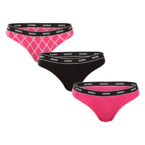 3PACK dámská tanga HUGO vícebarevná (50495870 662) XS
