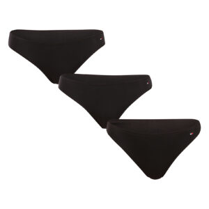 3PACK dámská tanga Tommy Hilfiger černá (UW0UW05752 0V6) 3XL