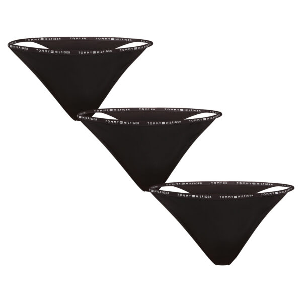 3PACK dámská tanga Tommy Hilfiger černá (UW0UW05756 0V2) M