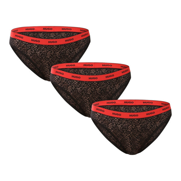 3PACK dámské kalhotky HUGO černé (50535254 002) XS