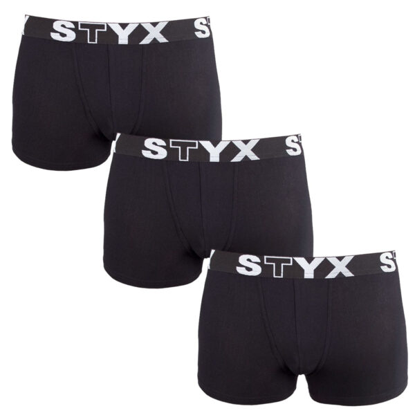 3PACK dětské boxerky Styx sportovní guma černé (3GJ960) 4-5 let