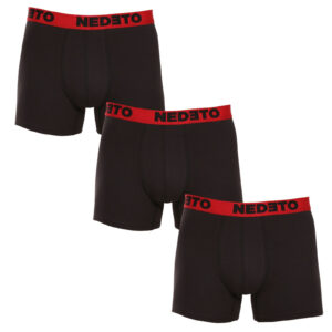 3PACK pánské boxerky Nedeto černé (3NBC4) 3XL