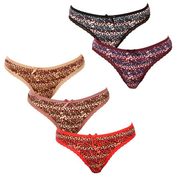 5PACK dámská tanga Fine woman vícebarevná (807) L