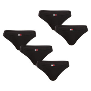 5PACK dámská tanga Tommy Hilfiger černá (UW0UW05642 05M) L