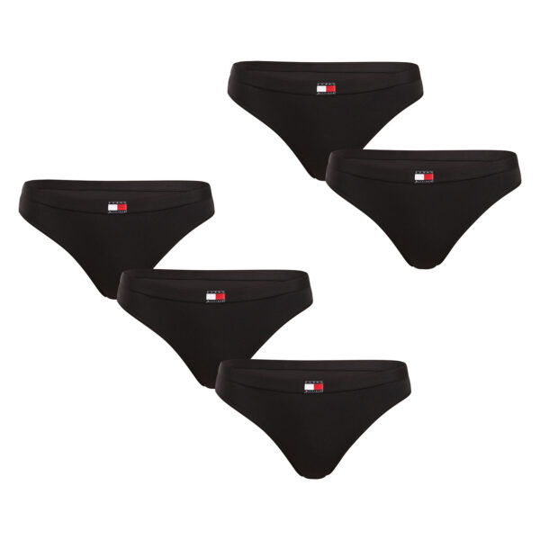 5PACK dámská tanga Tommy Hilfiger černá (UW0UW05642 05M) M