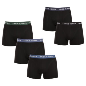 5PACK pánské boxerky Jack and Jones černé (12254366) L