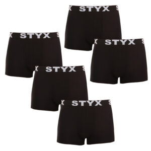 5PACK pánské boxerky Styx sportovní guma nadrozměr černé (5R960) 4XL