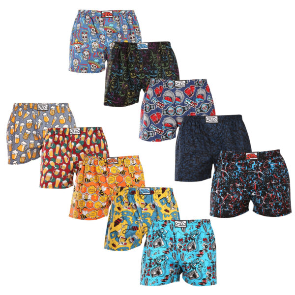 10PACK pánské trenky Styx art klasická guma vícebarevné (10A137684013456) L