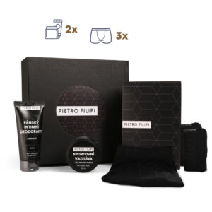 Pánská dárková sada 3PACK boxerky a kosmetika Pietro Filipi (5PAJK2)  XXL