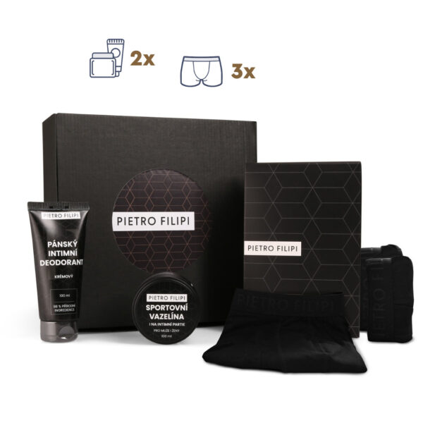 Pánská dárková sada 3PACK boxerky a kosmetika Pietro Filipi (5PAJK2)  XXL