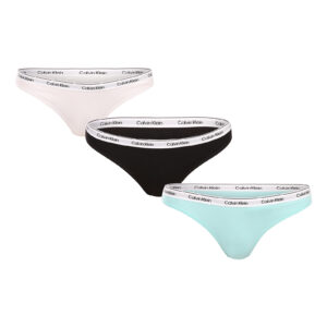 3PACK dámská tanga Calvin Klein vícebarevná (QD5209E-WAC) XL