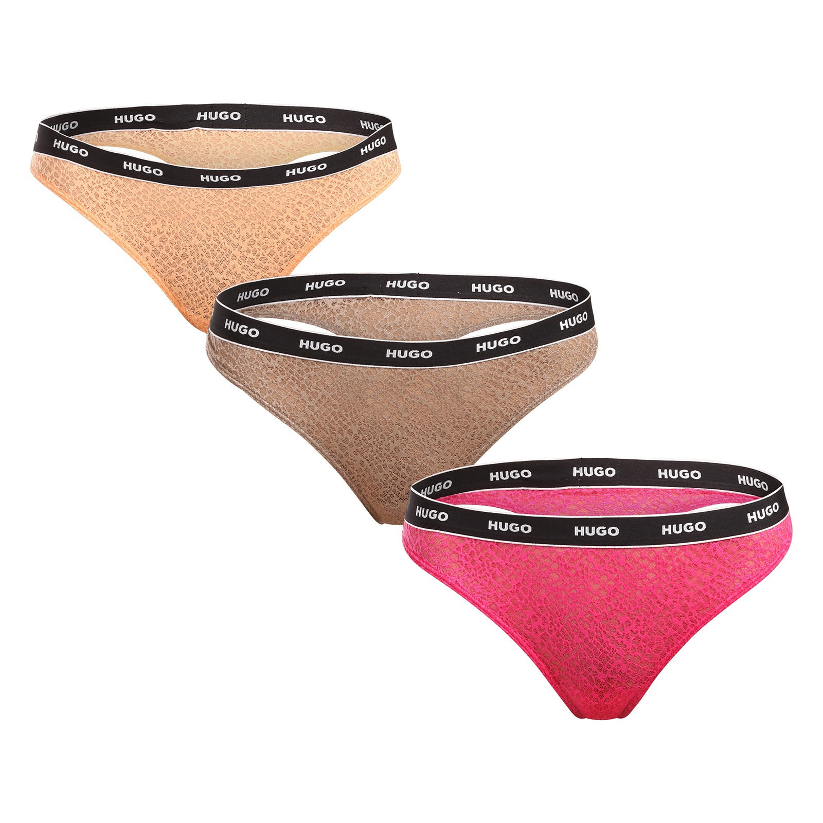 3PACK dámská tanga HUGO vícebarevná (50535265 960) XS